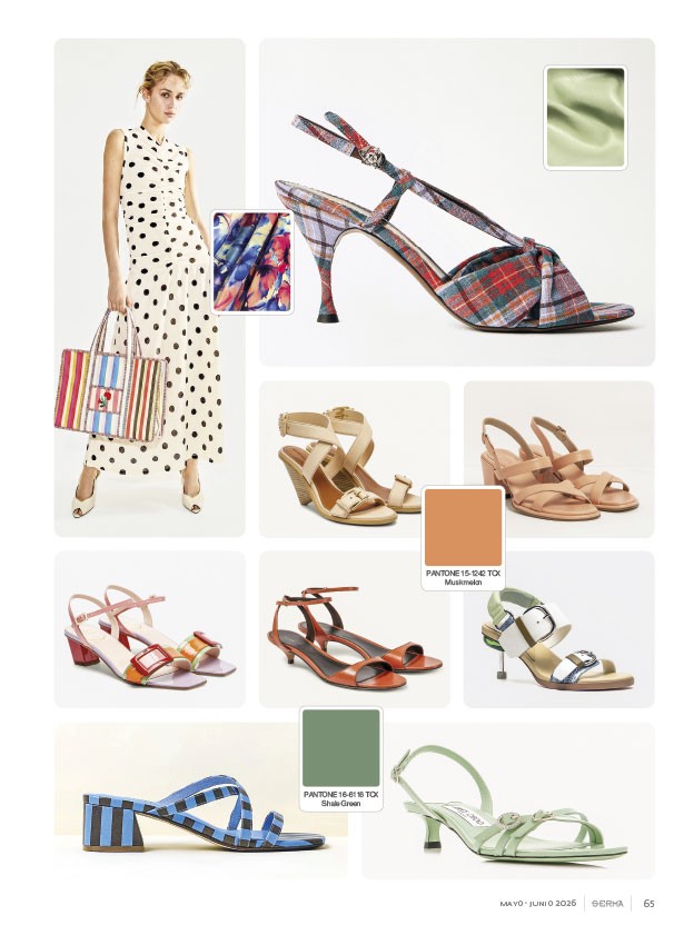 High sandals balance thin straps, color and volume