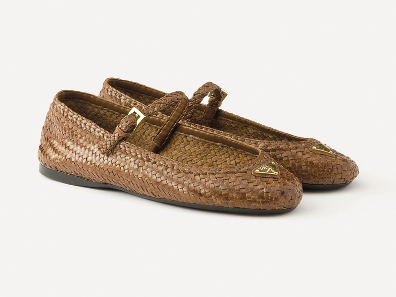 Interwoven materials connect footwear and accessories