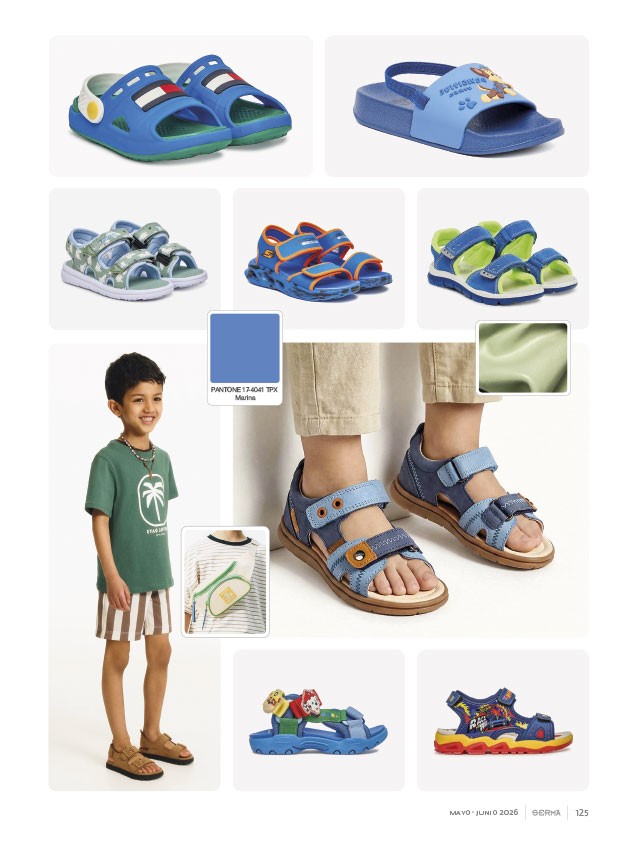 Kids’ sandals segment the assortment through closures and color