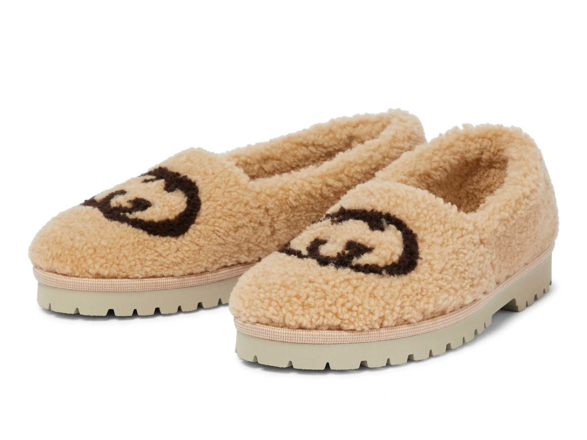 FASHION, WOMAN, FLAT-SHOES, EXCLUSIVE-GUCCI-SHEARLING-SLIP 