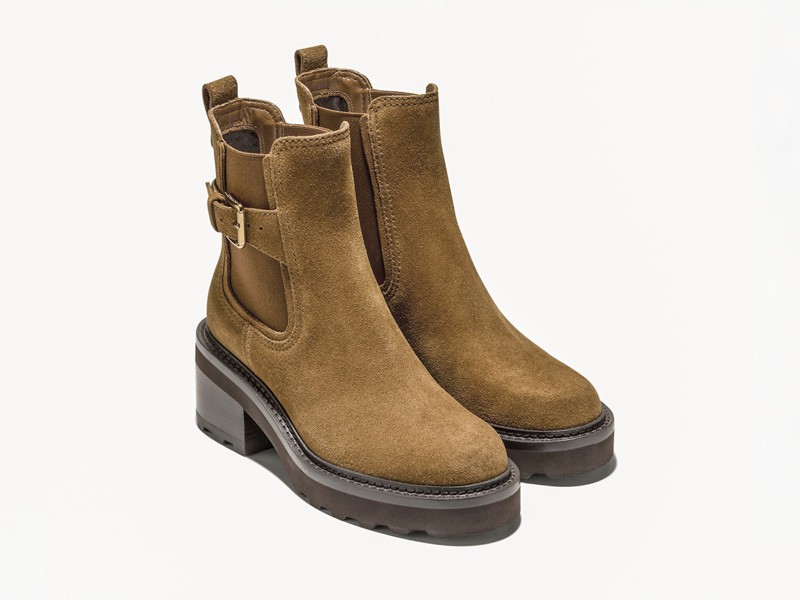 Hardware and panels strengthen chunky-based booties