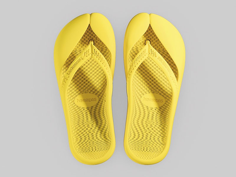 Beach flip-flops build identity through color and flat soles
