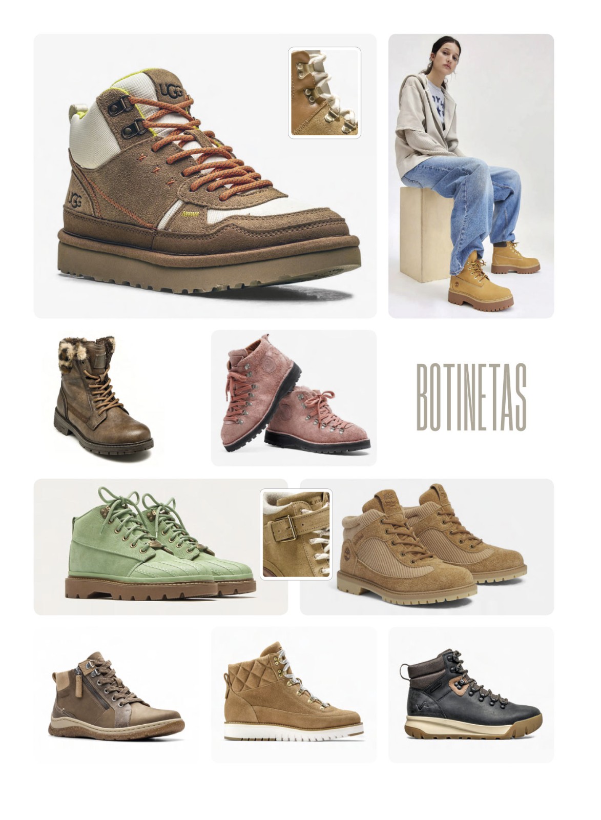 Workwear boots with track soles and visible stitching