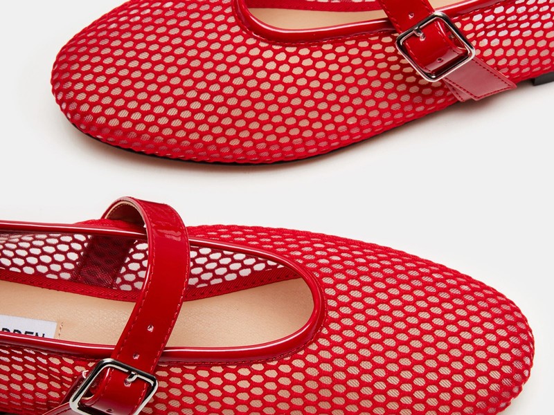 With mesh and interwoven materials, Steve Madden reinvents the Mary Jane