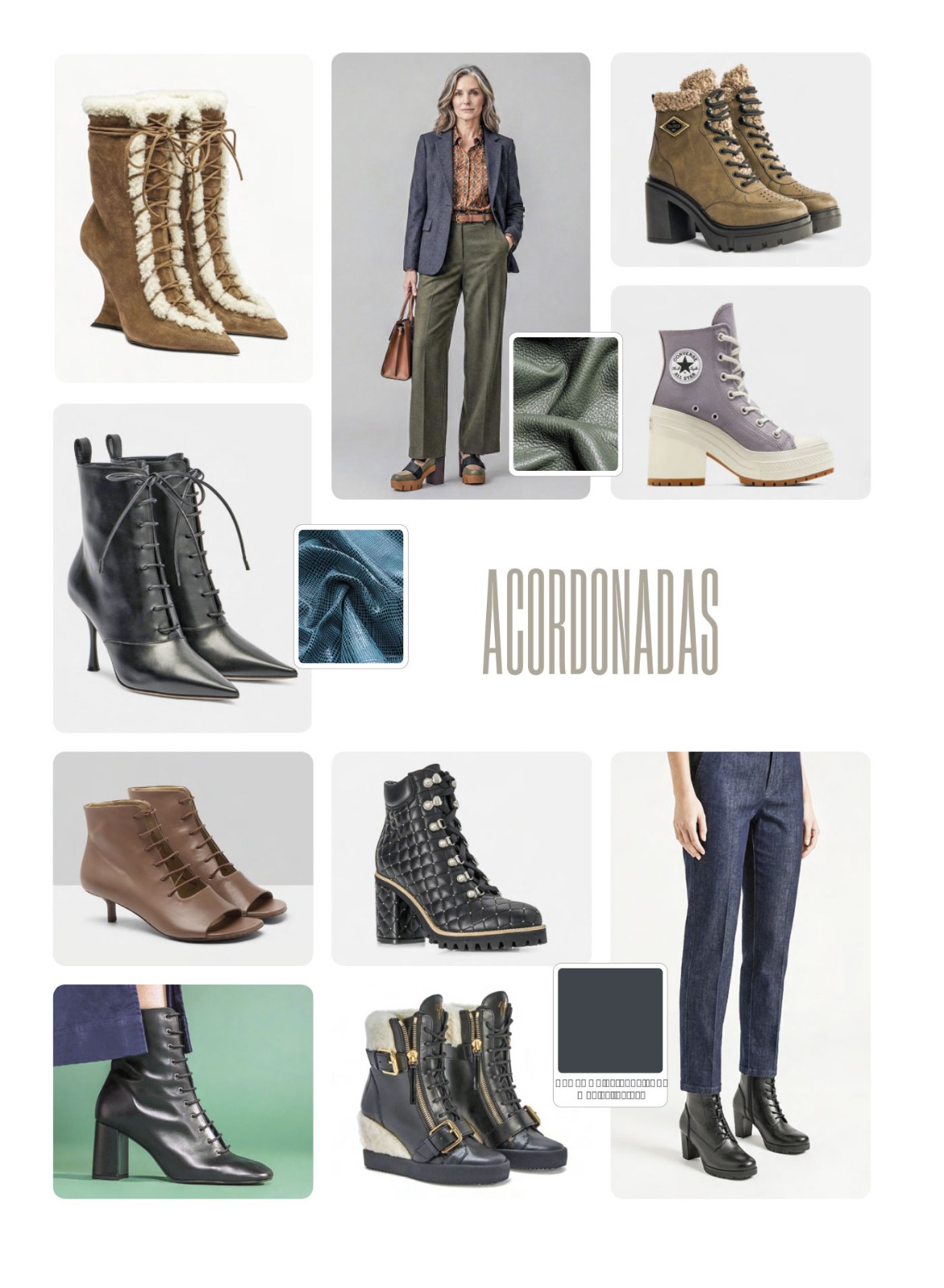 Lace-up dress booties with hardware accents