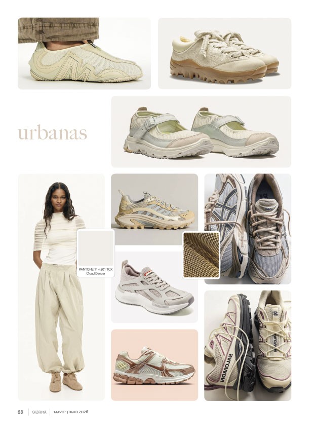 Sneakers urbanas combinan mallas, cordones y suelas mixtas