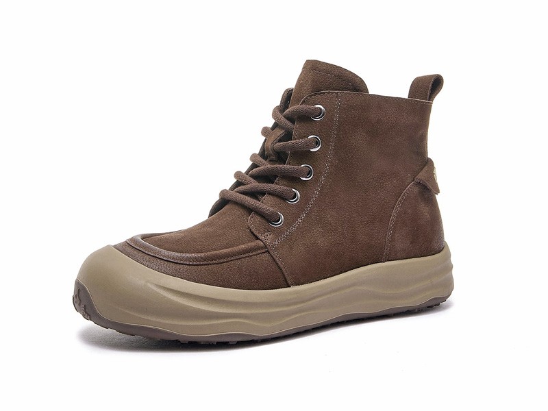 Flat lace-up booties