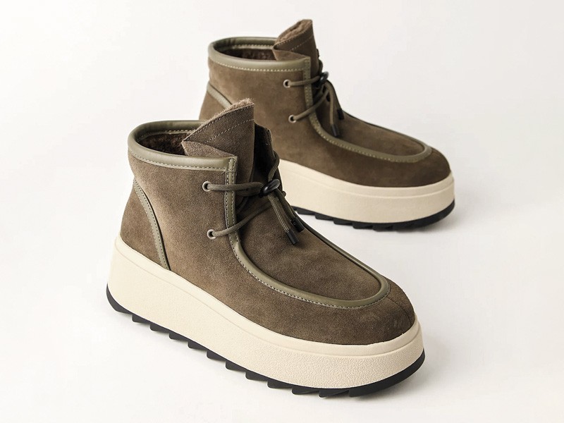 Flat lace-up booties