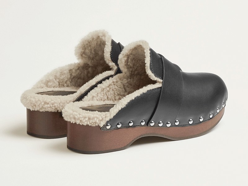 TREND: Leather and fur set the tone for clogs and mules next winter