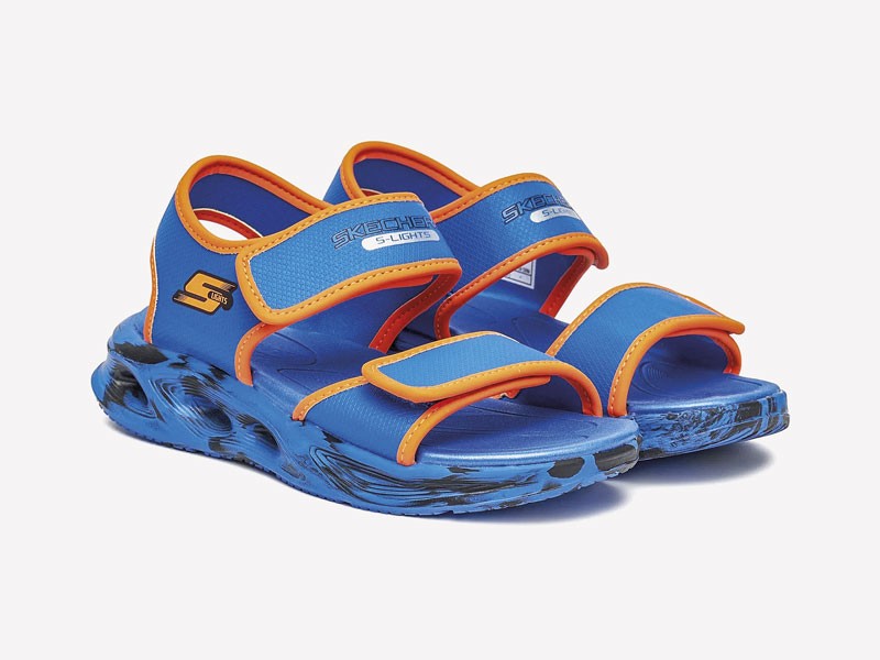 Kids’ sandals segment the assortment through closures and color