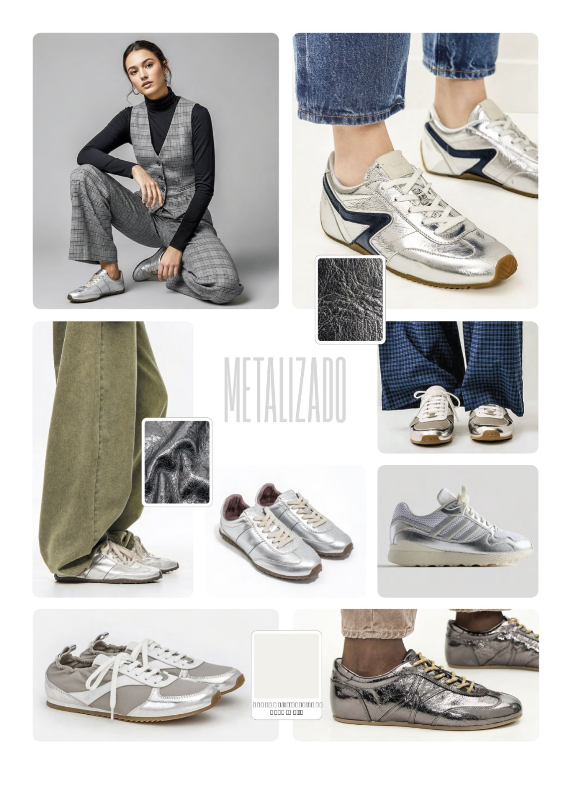 Sneakers metalizadas para mujer con brillo plateado urbano