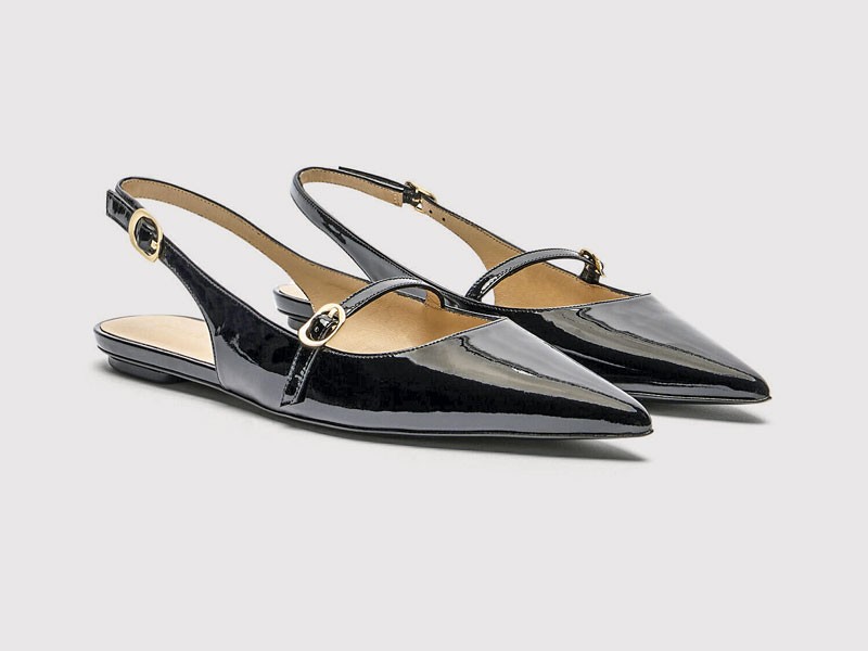 DESTALONADOS BAJOS SLINGBACK MUJER CALZADO TENDENCIA PRIMAVERA VERNAO 2026 2027 SERMA167SL523PAT_BLK_1.jpg Slingback femeninos afinan puntas, brillo y talones