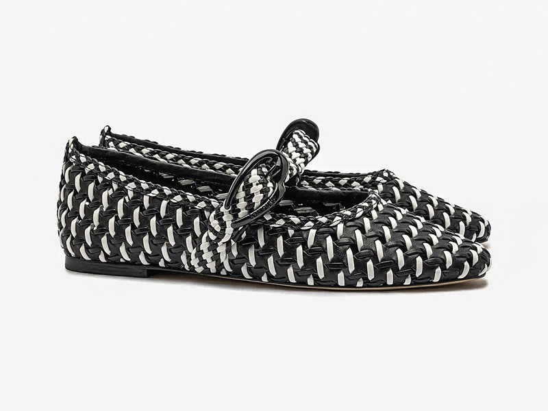 Interwoven materials connect footwear and accessories