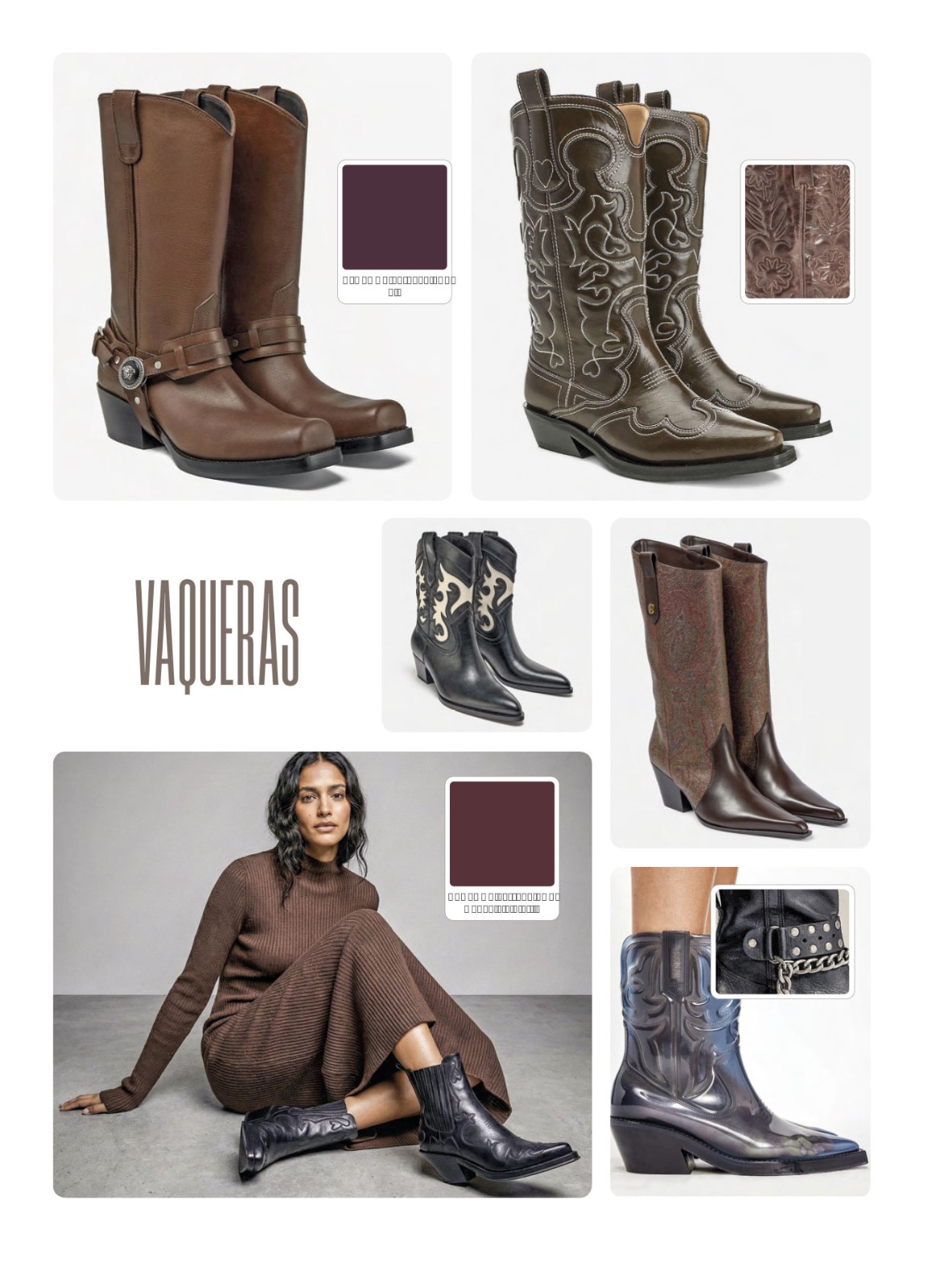 Cowboy boots with tall shafts and pointed toes