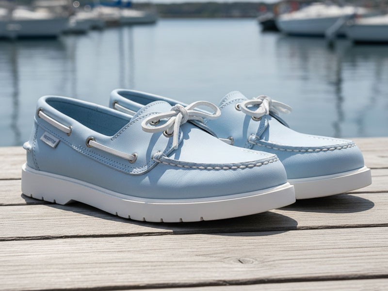The resurgence of nautical shoes: classic boatshoes are once again key in the European proposal, made in premium materialsfor an elegant, relaxed look. SERMA previews | Footwear fashion spring–summer 2026/27: goodbye chunky, welcome slim!
