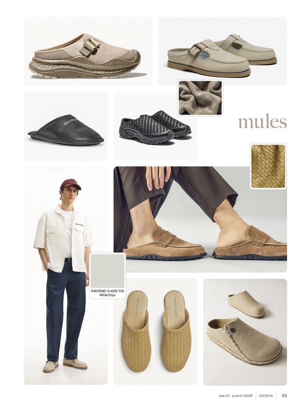 Men’s mules reshape backless footwear through broader fronts