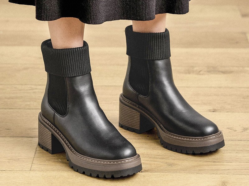 Hardware and panels strengthen chunky-based booties