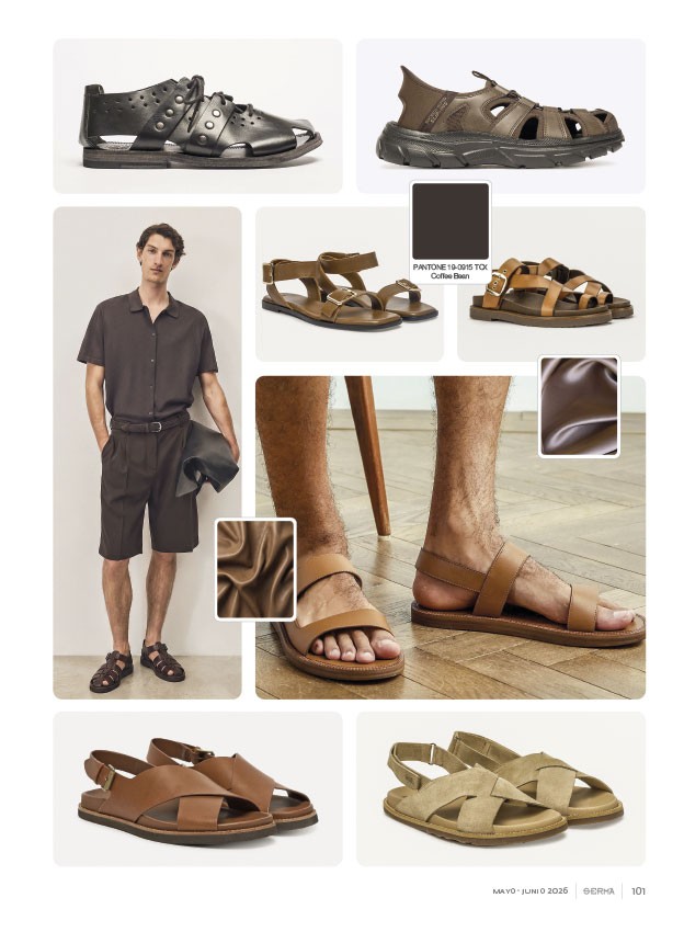 Men’s sandals combine straps, openwork and substantial soles