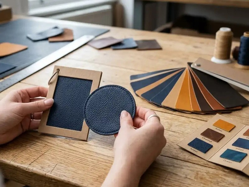 Color-consistency inspection comparing production material with the approved reference. How to Specify Synthetic Materials for Footwear: Flexing, Hydrolysis, Abrasion and Application
