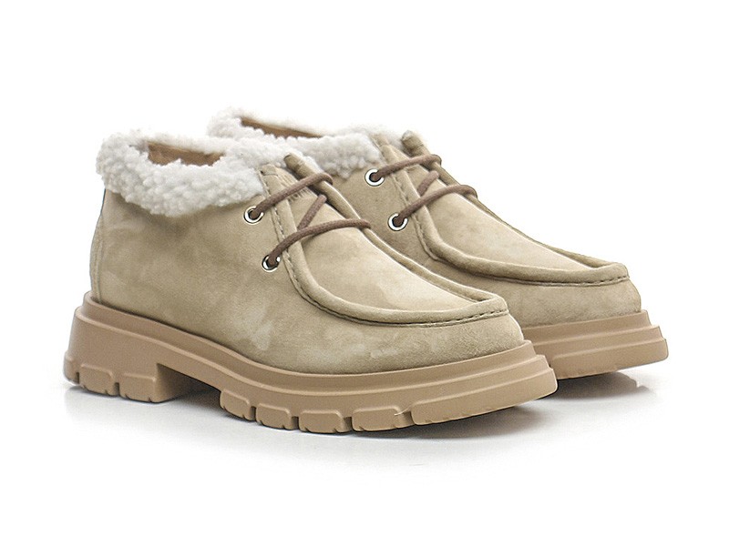 Flat lace-up booties: winter comfort