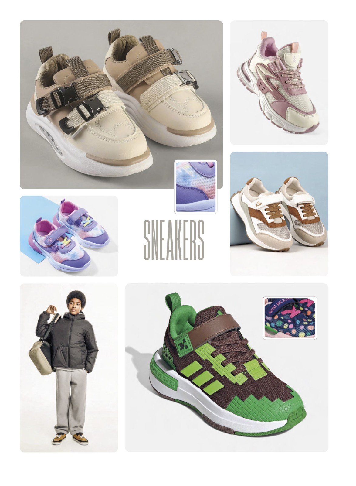 SERMA156-FLIPBOOK--124.jpg Kids sneakers with mixed closures and high-volume soles