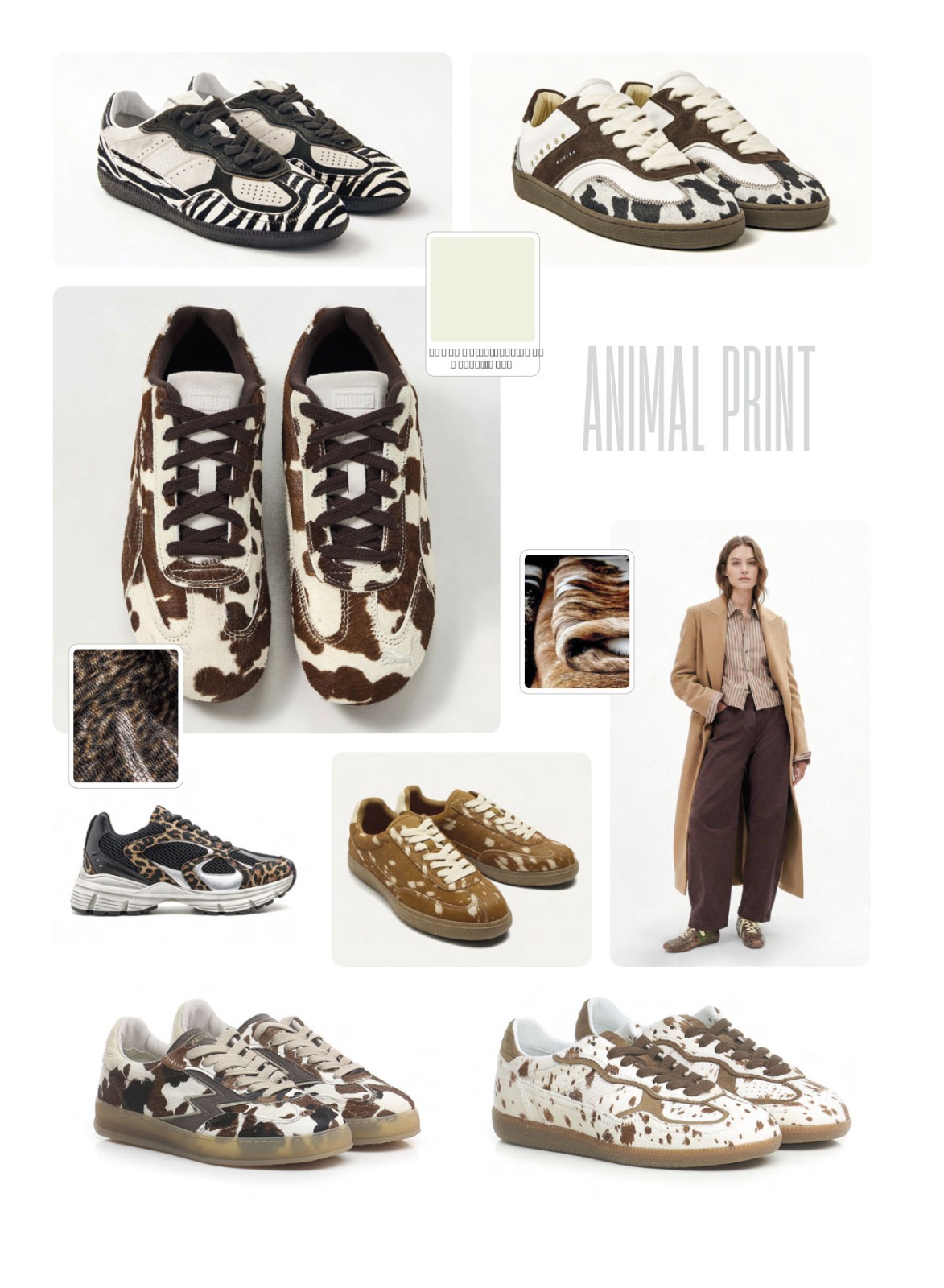 Sneakers con animal print en capelladas y detalles gráficos