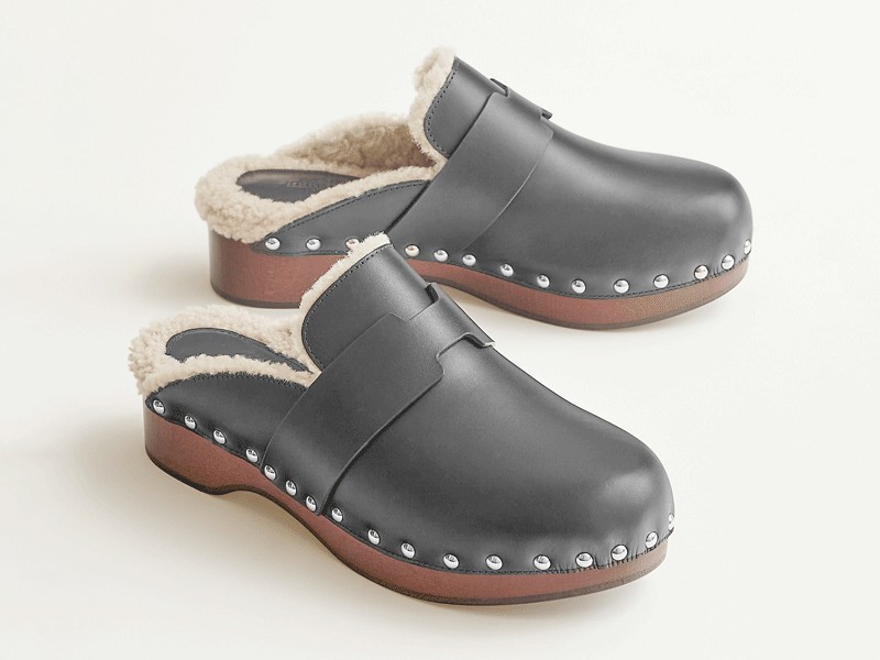 TREND: Leather and fur set the tone for clogs and mules next winter