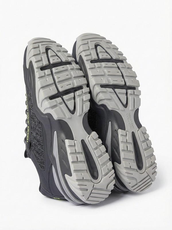 Urban chunky sneakers with technical paneling and high-volume soles