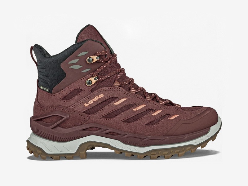 Men’s merlot-tone footwear in leather and suede finishes