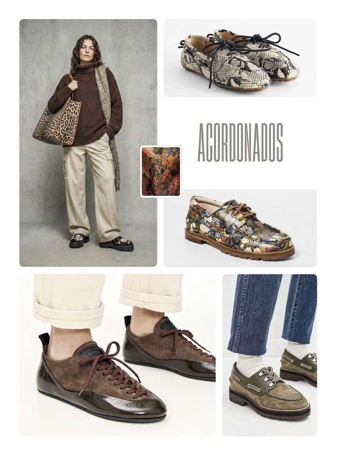 Casual lace-ups with mixed matte materials