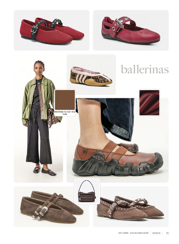 SERMA159--15.jpg Ballerina flats combine straps, prints and visible details