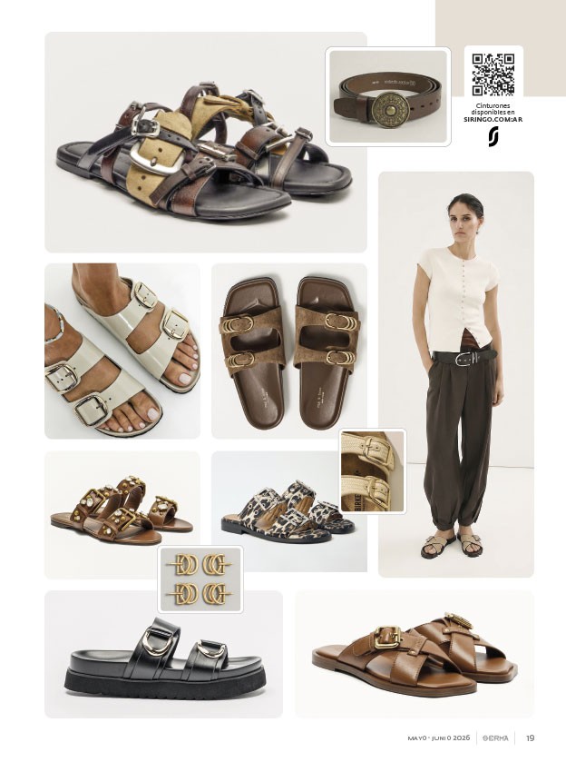 Herrajes transforman sandalias con hebillas, tachas y cruces