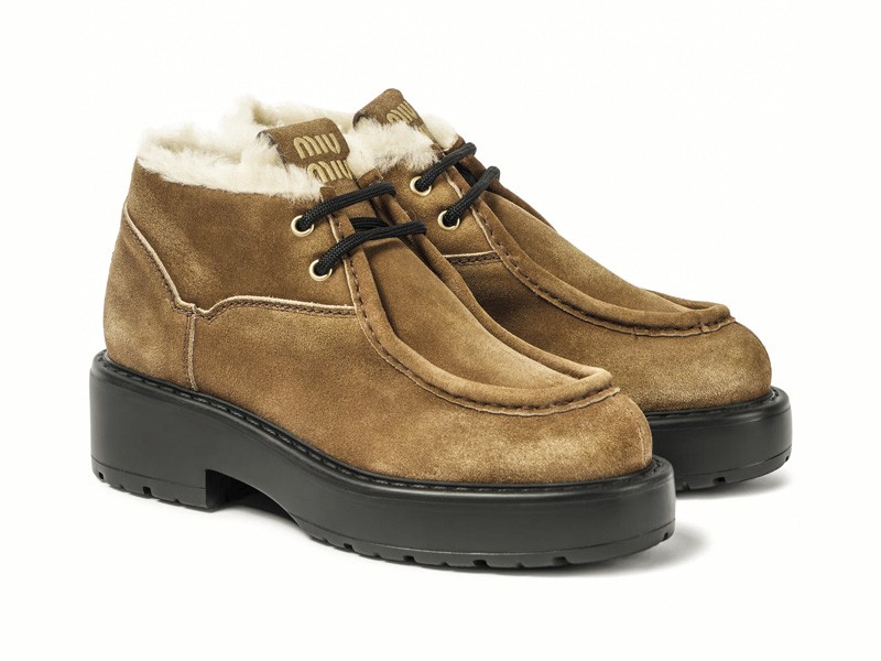 Flat lace-up booties