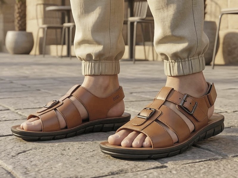 SANDALIAS HOMBRE TENDENCIA CALZADO MARROQUINERIA BOLSOS CARTERAS PRIMAVERA VERANO 2026 SERMA 158p190.jpg Los marrones organizan colecciones de sandalias masculinas